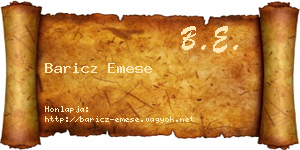 Baricz Emese névjegykártya